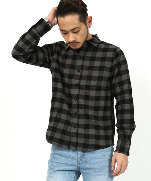 Rocky Monroe（ロッキーモンロー）の「綿ビエラチェック起毛レギュラーシャツ（シャツ/ブラウス・メンズ・A/B/C/D/F/G/H/I/J/L/K/E・M/L/XL）」の3枚目の写真