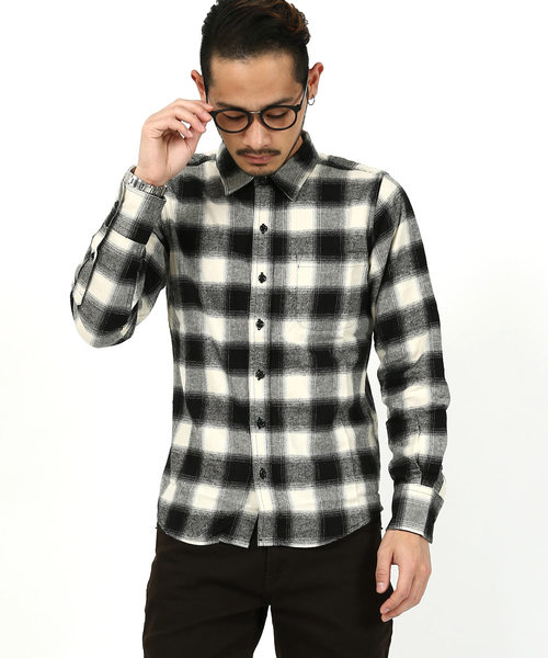 Rocky Monroe（ロッキーモンロー）の「綿ビエラチェック起毛レギュラーシャツ（シャツ/ブラウス・メンズ・A/B/C/D/F/G/H/I/J/L/K/E・M/L/XL）」の4枚目の写真