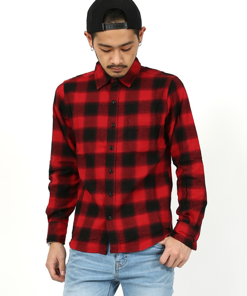 Rocky Monroe（ロッキーモンロー）の「綿ビエラチェック起毛レギュラーシャツ（シャツ/ブラウス・メンズ・A/B/C/D/F/G/H/I/J/L/K/E・M/L/XL）」の5枚目の写真