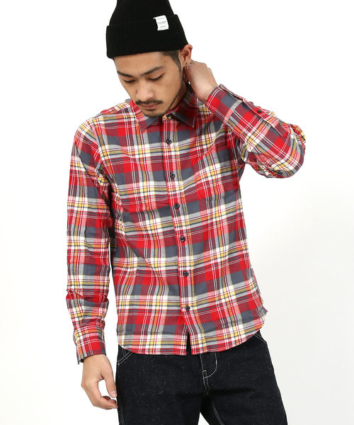 Rocky Monroe（ロッキーモンロー）の「綿ビエラチェック起毛レギュラーシャツ（シャツ/ブラウス・メンズ・A/B/C/D/F/G/H/I/J/L/K/E・M/L/XL）」の7枚目の写真
