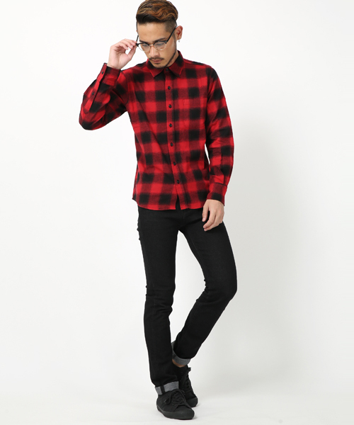 Rocky Monroe（ロッキーモンロー）の「綿ビエラチェック起毛レギュラーシャツ（シャツ/ブラウス・メンズ・A/B/C/D/F/G/H/I/J/L/K/E・M/L/XL）」の13枚目の写真