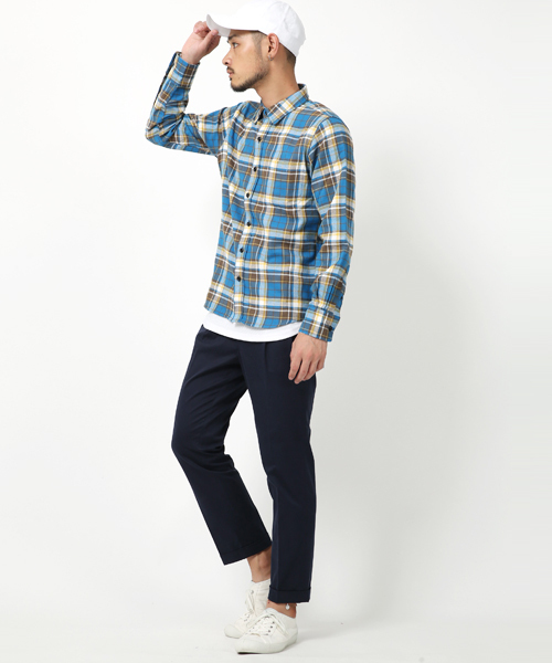 Rocky Monroe（ロッキーモンロー）の「綿ビエラチェック起毛レギュラーシャツ（シャツ/ブラウス・メンズ・A/B/C/D/F/G/H/I/J/L/K/E・M/L/XL）」の14枚目の写真