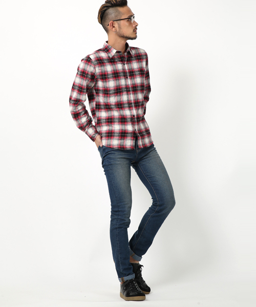 Rocky Monroe（ロッキーモンロー）の「綿ビエラチェック起毛レギュラーシャツ（シャツ/ブラウス・メンズ・A/B/C/D/F/G/H/I/J/L/K/E・M/L/XL）」の22枚目の写真
