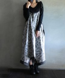 アンティーク柄切り換えサロペット