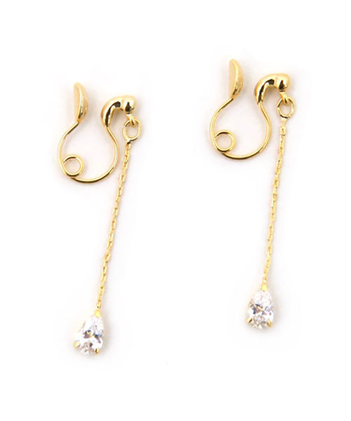 colleca la（コレカラ）の「ループフィット・小粒ストーンのチェーンイヤリング（イヤリング・レディース・シルバー/ゴールド・FREE）」の11枚目の写真