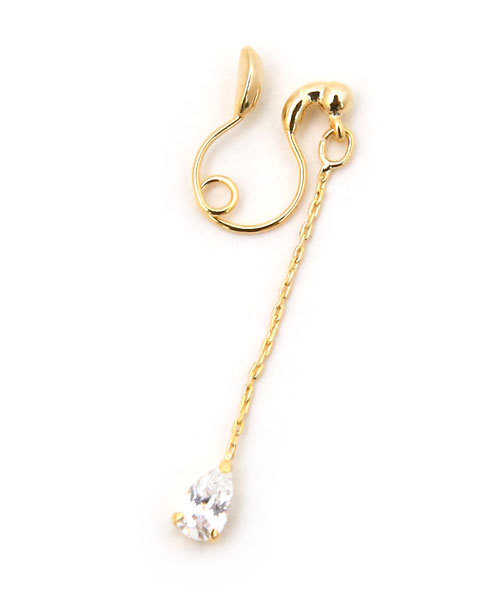 colleca la（コレカラ）の「ループフィット・小粒ストーンのチェーンイヤリング（イヤリング・レディース・シルバー/ゴールド・FREE）」の10枚目の写真