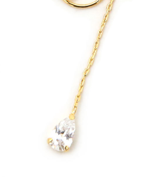 colleca la（コレカラ）の「ループフィット・小粒ストーンのチェーンイヤリング（イヤリング・レディース・シルバー/ゴールド・FREE）」の6枚目の写真