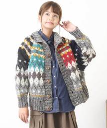 CUBE SUGAR | 手編みカウチン襟付きドルマンカーディガン(カーディガン/ボレロ)