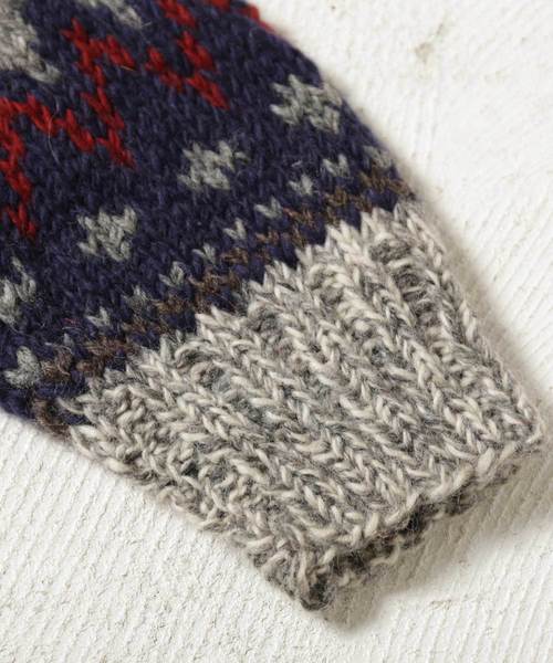 CUBE SUGAR(キューブシュガー)の「手編みカウチン襟付きドルマンカーディガン(カーディガン/ボレロ・レディース・アイボリー/トップグレー/マルチ・M)」の20枚目の写真