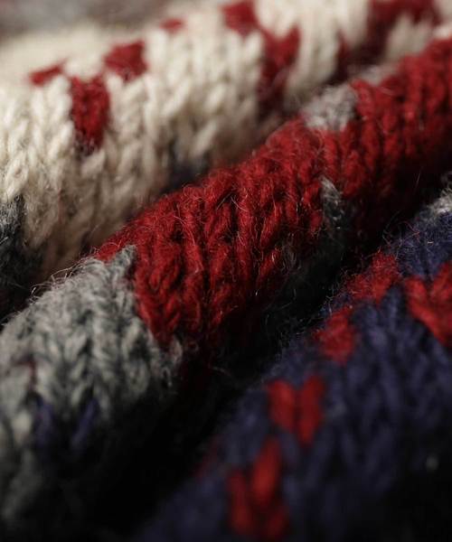 CUBE SUGAR(キューブシュガー)の「手編みカウチン襟付きドルマンカーディガン(カーディガン/ボレロ・レディース・アイボリー/トップグレー/マルチ・M)」の22枚目の写真