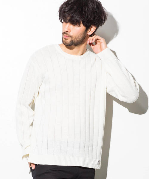 AZ by junhashimoto（エーゼイ バイ ジュンハシモト）の「AZ by junhashimoto(エーゼイ バイ ジュンハシモト)ブロードステッチニット（ニット/セーター・メンズ・トップグレー/マスタード/オフホワイト/ブラック・LARGE/MEDIUM/X-LARGE/SMALL）」の2枚目の写真