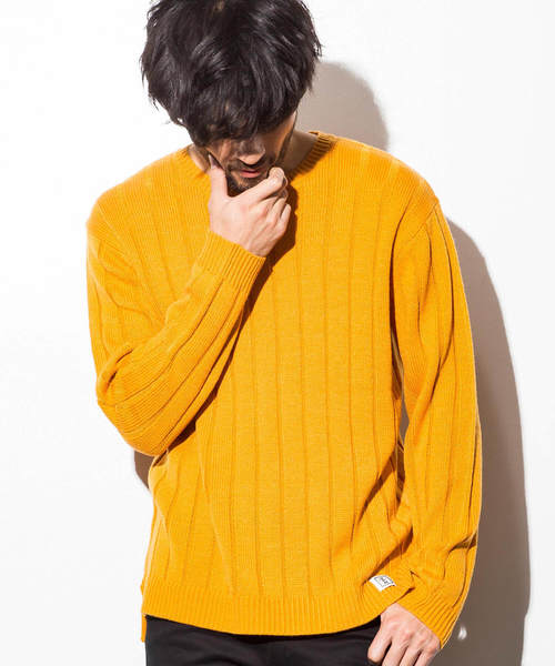 AZ by junhashimoto（エーゼイ バイ ジュンハシモト）の「AZ by junhashimoto(エーゼイ バイ ジュンハシモト)ブロードステッチニット（ニット/セーター・メンズ・トップグレー/マスタード/オフホワイト/ブラック・LARGE/MEDIUM/X-LARGE/SMALL）」の4枚目の写真