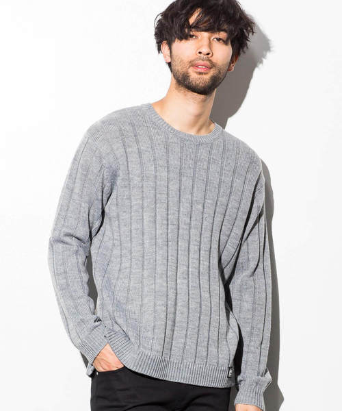 AZ by junhashimoto（エーゼイ バイ ジュンハシモト）の「AZ by junhashimoto(エーゼイ バイ ジュンハシモト)ブロードステッチニット（ニット/セーター・メンズ・トップグレー/マスタード/オフホワイト/ブラック・LARGE/MEDIUM/X-LARGE/SMALL）」の3枚目の写真