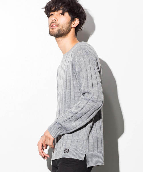 AZ by junhashimoto（エーゼイ バイ ジュンハシモト）の「AZ by junhashimoto(エーゼイ バイ ジュンハシモト)ブロードステッチニット（ニット/セーター・メンズ・トップグレー/マスタード/オフホワイト/ブラック・LARGE/MEDIUM/X-LARGE/SMALL）」の5枚目の写真