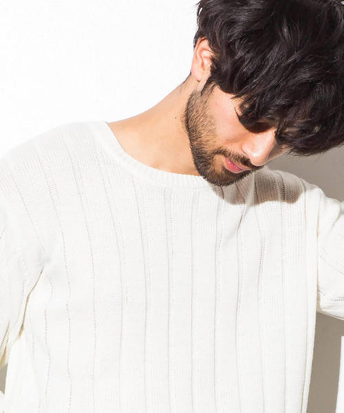 AZ by junhashimoto（エーゼイ バイ ジュンハシモト）の「AZ by junhashimoto(エーゼイ バイ ジュンハシモト)ブロードステッチニット（ニット/セーター・メンズ・トップグレー/マスタード/オフホワイト/ブラック・LARGE/MEDIUM/X-LARGE/SMALL）」の8枚目の写真