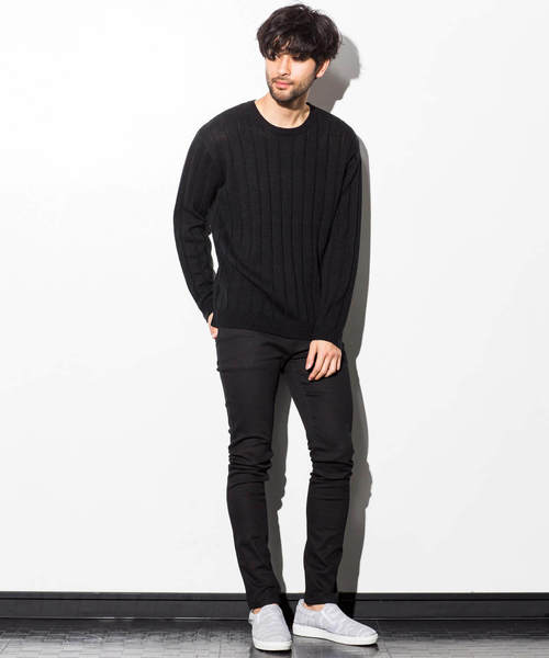 AZ by junhashimoto（エーゼイ バイ ジュンハシモト）の「AZ by junhashimoto(エーゼイ バイ ジュンハシモト)ブロードステッチニット（ニット/セーター・メンズ・トップグレー/マスタード/オフホワイト/ブラック・LARGE/MEDIUM/X-LARGE/SMALL）」の9枚目の写真