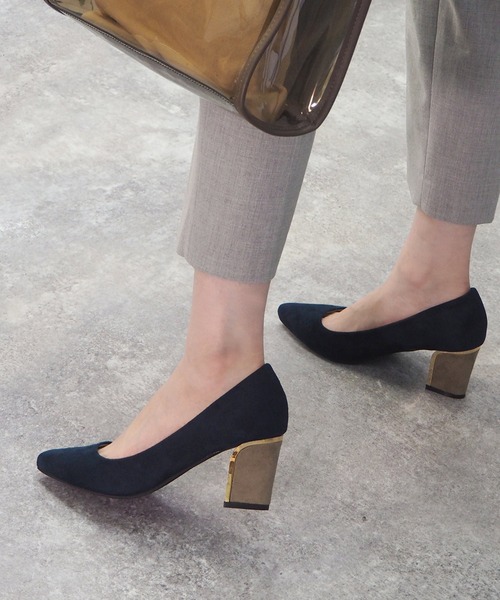 ゴールドヒールポインテッドパンプス ◇（パンプス）｜minia（ミニア