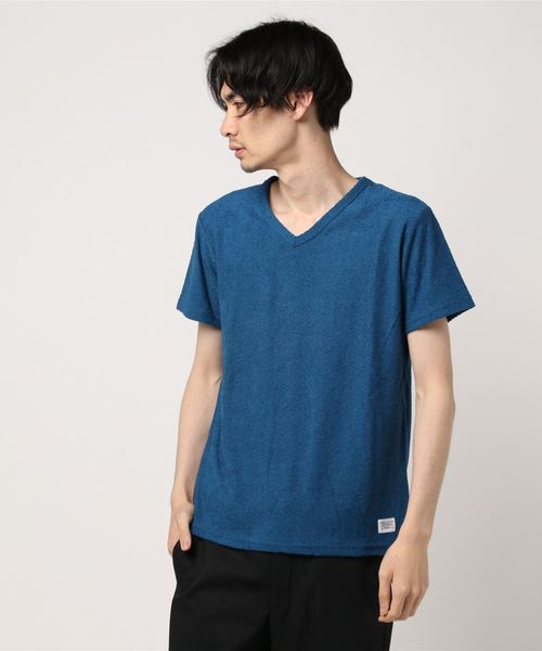 AZUL by moussy(アズールバイマウジー)の「スラブパイルVネック半袖T(Tシャツ/カットソー・メンズ・トップグレー/ホワイト/ネイビー/ブルー系その他・LARGE/MEDIUM/SMALL/X-LARGE/X-SMALL)」の4枚目の写真