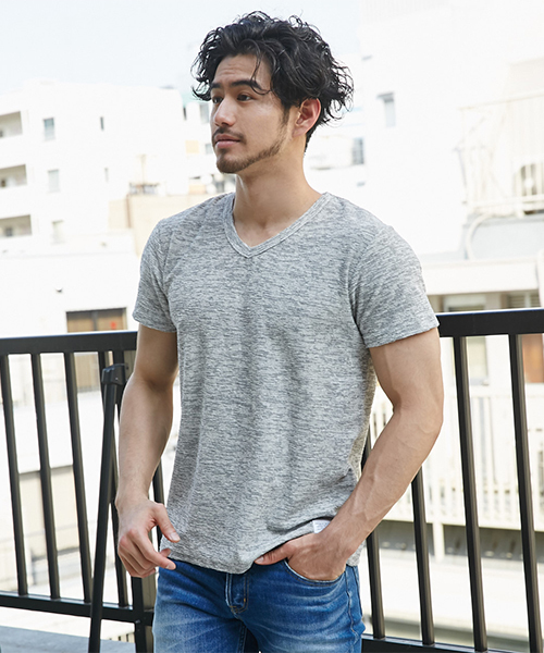 AZUL by moussy(アズールバイマウジー)の「スラブパイルVネック半袖T(Tシャツ/カットソー・メンズ・トップグレー/ホワイト/ネイビー/ブルー系その他・LARGE/MEDIUM/SMALL/X-LARGE/X-SMALL)」の14枚目の写真