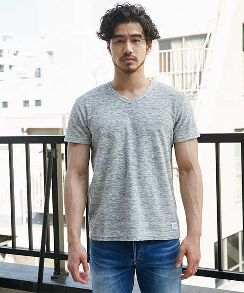 AZUL by moussy(アズールバイマウジー)の「スラブパイルVネック半袖T(Tシャツ/カットソー・メンズ・トップグレー/ホワイト/ネイビー/ブルー系その他・LARGE/MEDIUM/SMALL/X-LARGE/X-SMALL)」の16枚目の写真