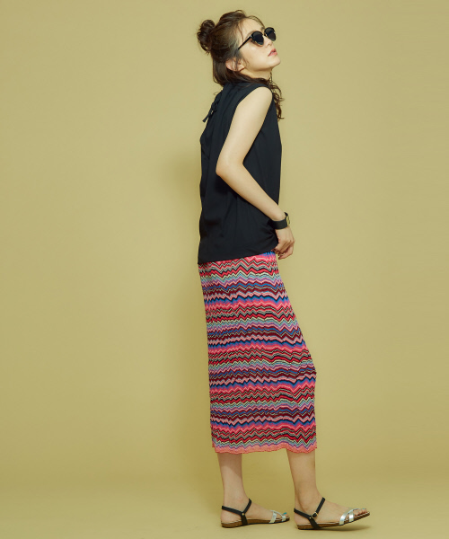 Abahouse Devinette（ドゥヴィネット）の「ジグザグボーダースカート（スカート・レディース・その他1/ブラウン・FREE）」の12枚目の写真