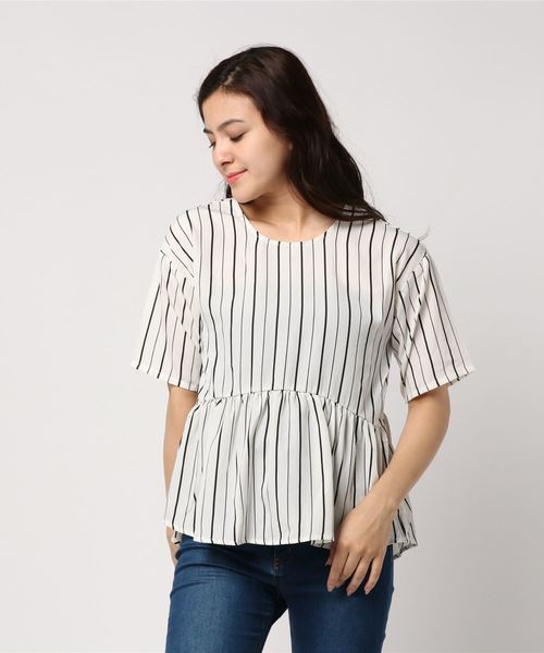 KOBE LETTUCE（コウベレタス）の「選べる4typeとろみ落ち感ブラウストップス（シャツ/ブラウス・レディース・オフホワイト/ベージュ/グリーン/ネイビー/ホワイト系その他/ブルー系その他/ホワイト系その他2/ベージュ系その他/グリーン系その他/ブルー系その他2/ホワイト系その他3/ブルー系その他3/ホワイト系その他4/ベージュ系その他2/グリーン系その他2/ブルー系その他4/ホワイト系その他5/ブルー系その他5/ホワイト系その他6/ベージュ系その他3/グリーン系その他3/ブルー系その他6/ホワイト系その他7/ブルー系その他7・FREE）」の2枚目の写真