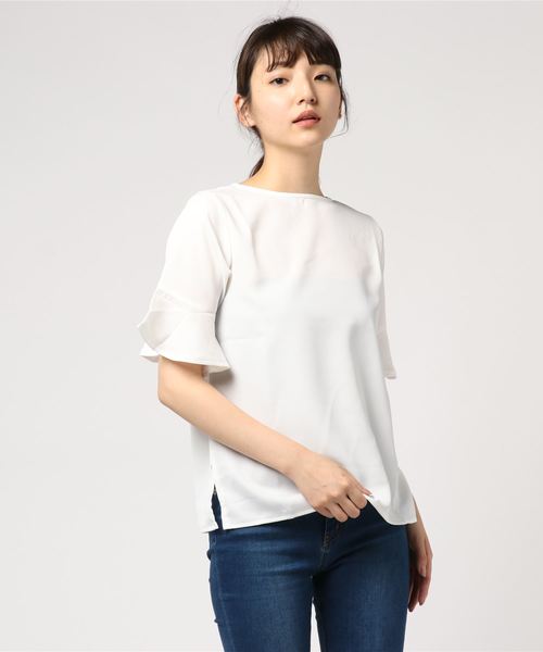 KOBE LETTUCE（コウベレタス）の「選べる4typeとろみ落ち感ブラウストップス（シャツ/ブラウス・レディース・オフホワイト/ベージュ/グリーン/ネイビー/ホワイト系その他/ブルー系その他/ホワイト系その他2/ベージュ系その他/グリーン系その他/ブルー系その他2/ホワイト系その他3/ブルー系その他3/ホワイト系その他4/ベージュ系その他2/グリーン系その他2/ブルー系その他4/ホワイト系その他5/ブルー系その他5/ホワイト系その他6/ベージュ系その他3/グリーン系その他3/ブルー系その他6/ホワイト系その他7/ブルー系その他7・FREE）」の5枚目の写真