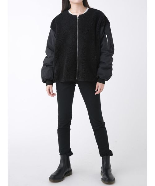 jouetie（ジュエティ）の「ボアA-1（ブルゾン・レディース・ブラック/オフホワイト/カーキ/その他1・MEDIUM）」の6枚目の写真