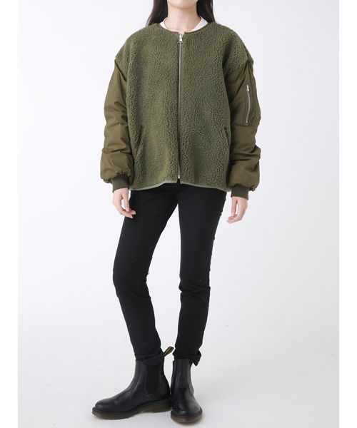 jouetie（ジュエティ）の「ボアA-1（ブルゾン・レディース・ブラック/オフホワイト/カーキ/その他1・MEDIUM）」の7枚目の写真