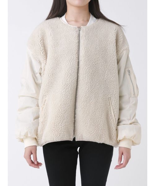 jouetie（ジュエティ）の「ボアA-1（ブルゾン・レディース・ブラック/オフホワイト/カーキ/その他1・MEDIUM）」の9枚目の写真