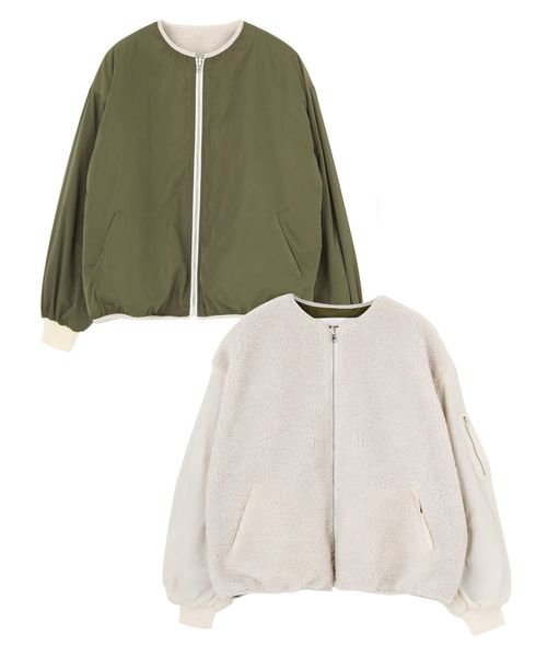 jouetie（ジュエティ）の「ボアA-1（ブルゾン・レディース・ブラック/オフホワイト/カーキ/その他1・MEDIUM）」の21枚目の写真