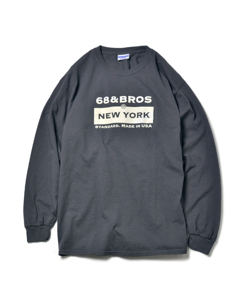 68&brothers（シックスティエイトアンドブラザーズ）の「68&BROTHERS シックスティーエイトアンドブラザーズ　/ "PD LOGO"LS Tee（Tシャツ/カットソー・メンズ・ホワイト/ブラック/チャコールグレー/ホワイト×ブラック/ベージュ/グレー・MEDIUM/LARGE/X-LARGE/XX-LARGE）」の4枚目の写真