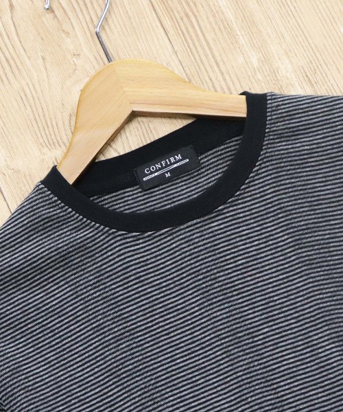 Confirm(コンファーム)の「Confirm / コンファーム 長袖フライスボーダークルーTシャツ(Tシャツ/カットソー・メンズ・ブラック/ホワイト/レッド/グリーン/ブルー・M/L/XL)」の7枚目の写真