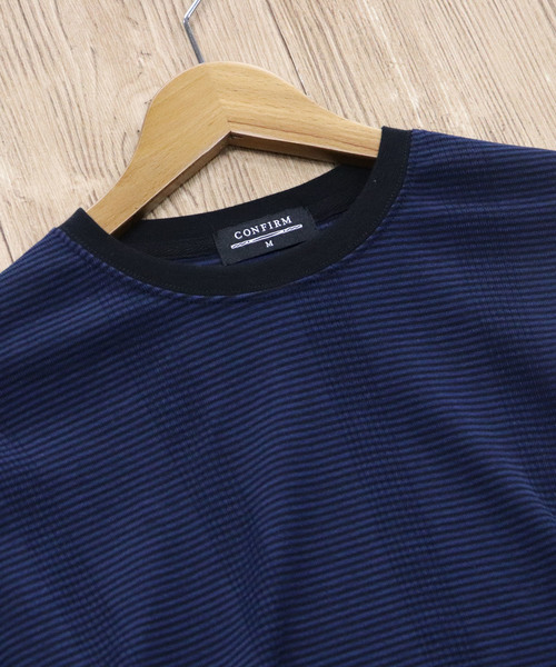 Confirm(コンファーム)の「Confirm / コンファーム 長袖フライスボーダークルーTシャツ(Tシャツ/カットソー・メンズ・ブラック/ホワイト/レッド/グリーン/ブルー・M/L/XL)」の9枚目の写真
