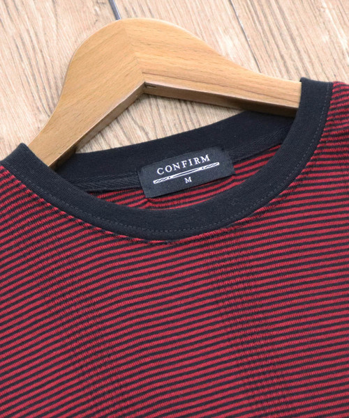 Confirm(コンファーム)の「Confirm / コンファーム 長袖フライスボーダークルーTシャツ(Tシャツ/カットソー・メンズ・ブラック/ホワイト/レッド/グリーン/ブルー・M/L/XL)」の10枚目の写真
