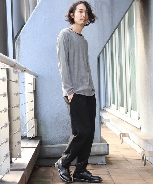 Confirm(コンファーム)の「Confirm / コンファーム 長袖フライスボーダークルーTシャツ(Tシャツ/カットソー・メンズ・ブラック/ホワイト/レッド/グリーン/ブルー・M/L/XL)」の16枚目の写真