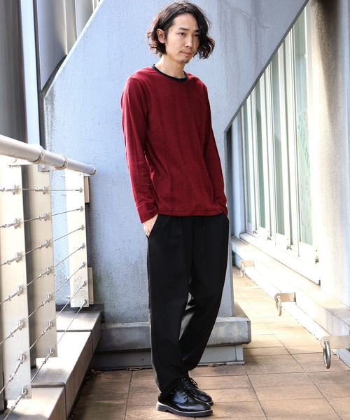 Confirm(コンファーム)の「Confirm / コンファーム 長袖フライスボーダークルーTシャツ(Tシャツ/カットソー・メンズ・ブラック/ホワイト/レッド/グリーン/ブルー・M/L/XL)」の20枚目の写真