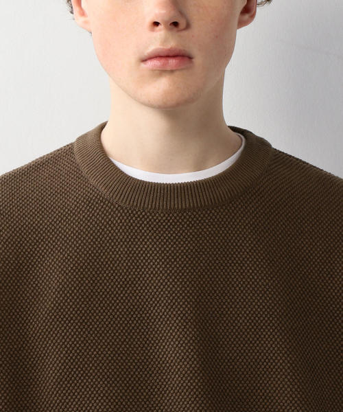 crepuscule（クレプスキュール）の「＜crepuscule＞ KANOKO CREW NECK KNIT/ニット □□（ニット/セーター・メンズ・ベージュ/ブラック/ブラウン・1/2）」の6枚目の写真