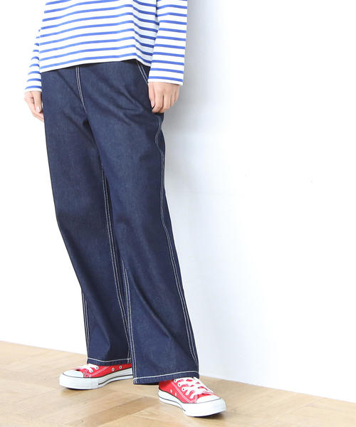 SMITH'S（スミス）の「SMITH（スミス）ハイライズパンツ（デニムパンツ・レディース・ネイビー/ホワイト・LARGE/MEDIUM/SMALL）」の2枚目の写真