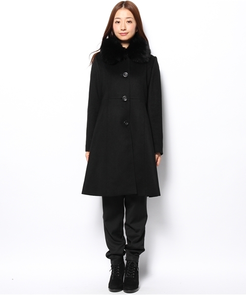 Soareak(ソアリーク)の「FOXファーツキカシミヤコート(その他アウター・レディース・キャメル/ブラック・SMALL/MEDIUM)」の3枚目の写真