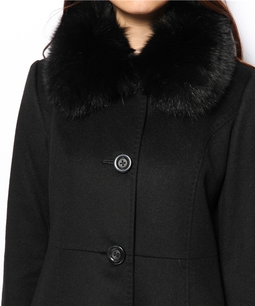 Soareak(ソアリーク)の「FOXファーツキカシミヤコート(その他アウター・レディース・キャメル/ブラック・SMALL/MEDIUM)」の7枚目の写真