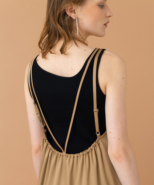 UNITED TOKYO(ユナイテッドトウキョウ)の「サテンスリットキャミワンピース(ワンピース・レディース・ダークブラウン/ブラック/オレンジ・1)」の12枚目の写真