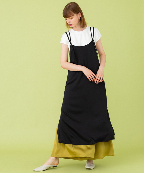 UNITED TOKYO(ユナイテッドトウキョウ)の「サテンスリットキャミワンピース(ワンピース・レディース・ダークブラウン/ブラック/オレンジ・1)」の15枚目の写真