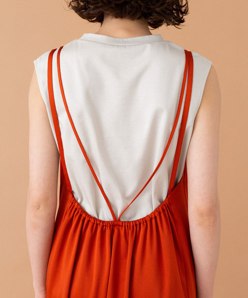 UNITED TOKYO(ユナイテッドトウキョウ)の「サテンスリットキャミワンピース(ワンピース・レディース・ダークブラウン/ブラック/オレンジ・1)」の20枚目の写真