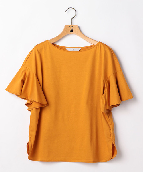 Tiara（ティアラ）の「ボートネックフレアスリーブカットソー（Tシャツ/カットソー・レディース・ブラック/ホワイト×ブラック/レッド/マスタード・FREE）」の11枚目の写真