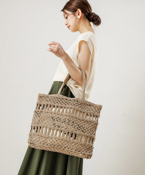 Ciaopanic Typy チャオパニックティピー の 巾着付きジュート編みトートバッグ トートバッグ Wear