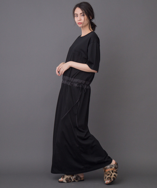 Munich（ミューニック）の「ドライタッチジャージシャーリングＴシャツワンピース（ワンピース・レディース・ホワイト/ブラック/カーキ/テラコッタ・FREE）」の2枚目の写真