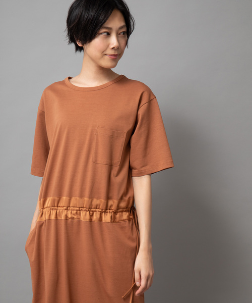 Munich（ミューニック）の「ドライタッチジャージシャーリングＴシャツワンピース（ワンピース・レディース・ホワイト/ブラック/カーキ/テラコッタ・FREE）」の16枚目の写真