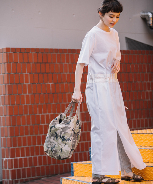 Munich（ミューニック）の「ドライタッチジャージシャーリングＴシャツワンピース（ワンピース・レディース・ホワイト/ブラック/カーキ/テラコッタ・FREE）」の15枚目の写真