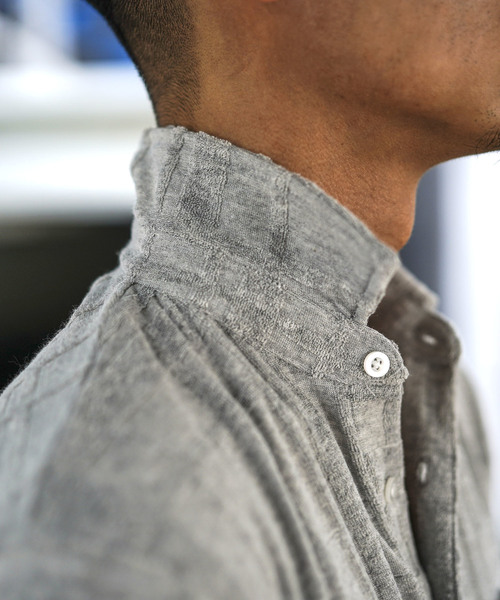 A.S.M（エーエスエム）の「チェック柄 ジャカード パイル 半袖 ポロシャツ（ポロシャツ・メンズ・グレー/ネイビー/ホワイト/ブラック・48/50）」の16枚目の写真